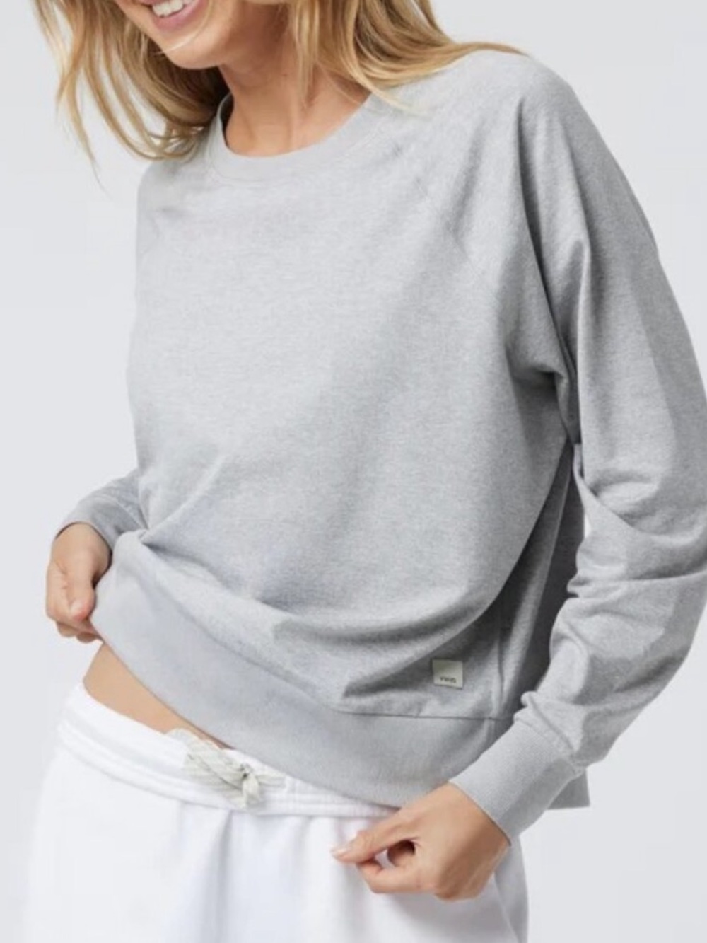Vuori Halo Crew Long Sleeve Top Gray Women's S